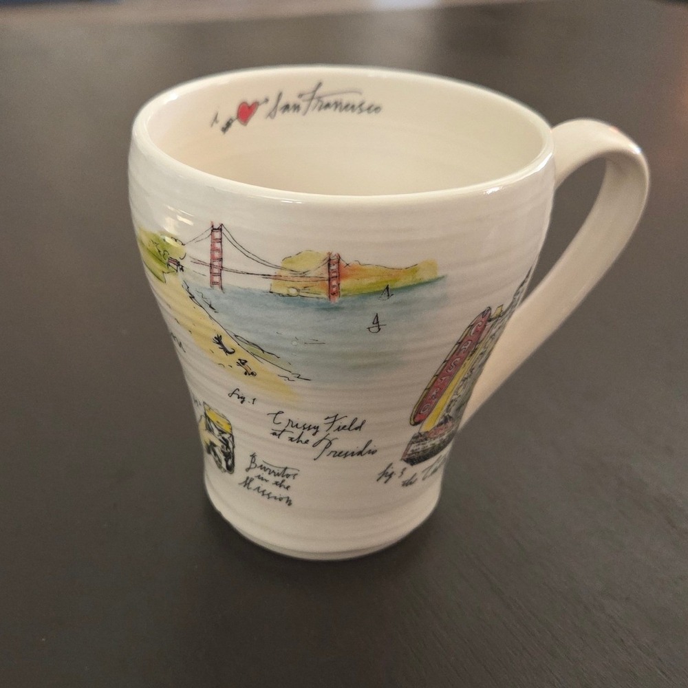 Linea Carta San Francisco Mug Golden‎ Gate Bridge Alcatraz Pug Dog Cat Art